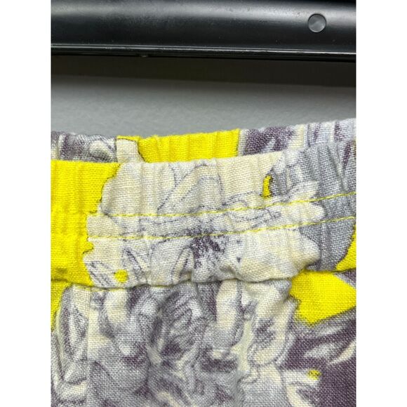 KUT FROM THE KLOTH shorts womens size 4 yellow floral linen pockets - Picture 3 of 6